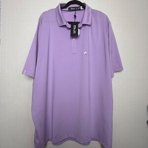 NWT RLX Ralph Lauren Mens Purple Striped Golf Polo Shirt SZ 3XL